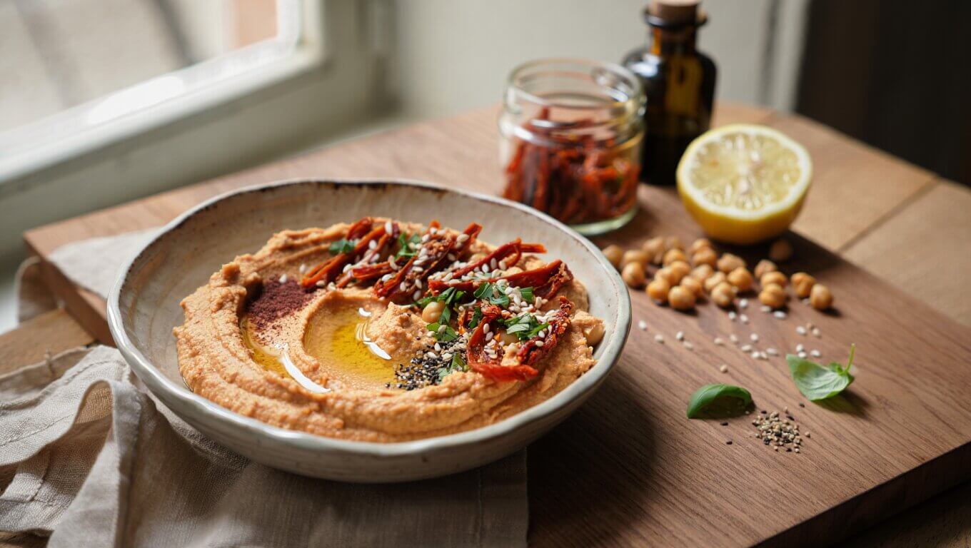Houmous-Lentilles-Corail-Tomates-Sechees